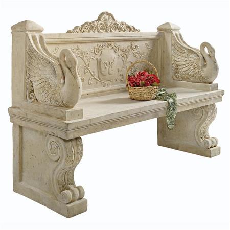Design Toscano Giant Neoclassical Swan Garden Bench NE90080